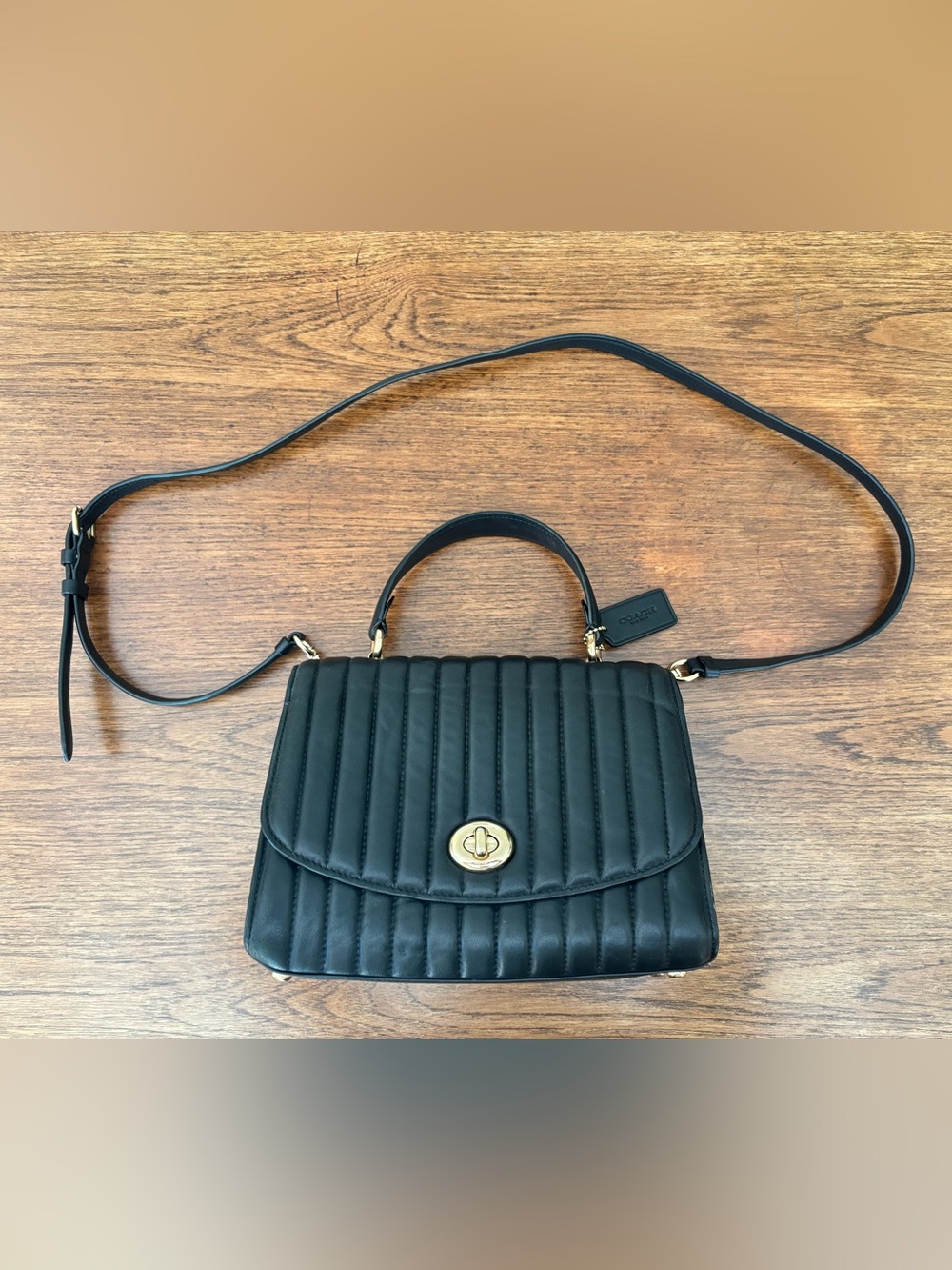 Coach Tilly Top Bag with Linear Quilting